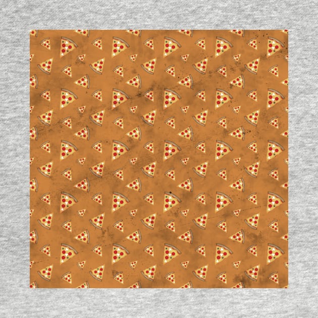 Cool pizza slices vintage orange brown pattern by PLdesign